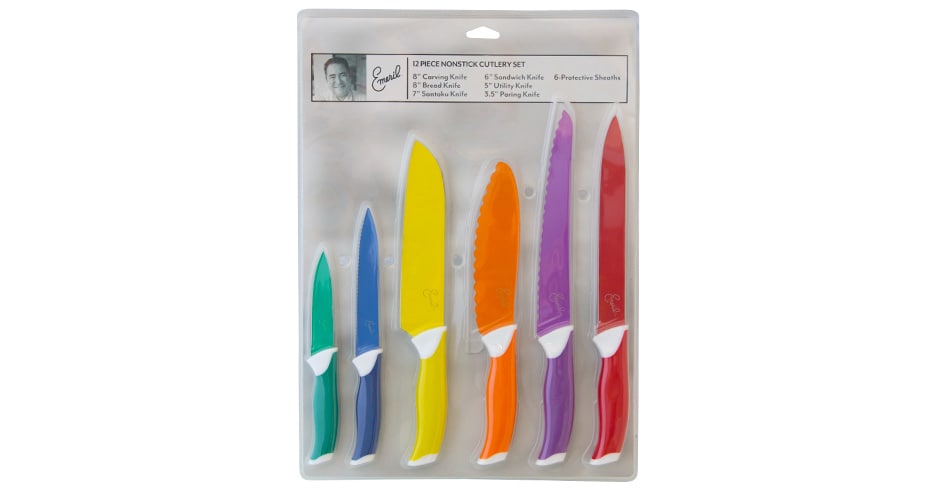 Emeril Lagasse 5-Piece Multi-Colored Non-Stick Knives with