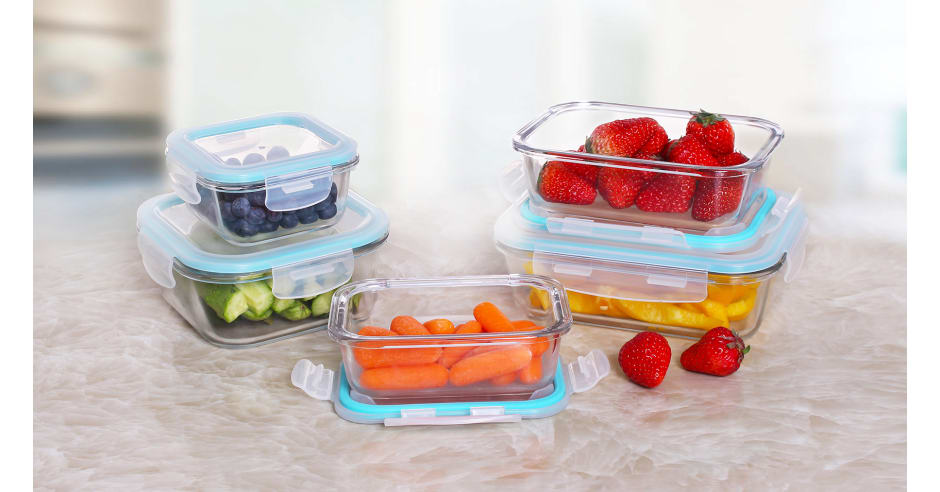 Genicook Porduct LLC 10 pc Glass Food storage container set w/ glass lids