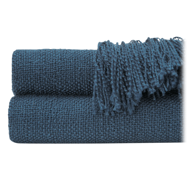 SideDeal 2Pack Chanasya Fringe Faux Linen Throw Blanket