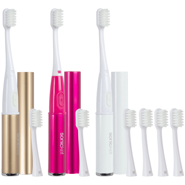 SideDeal 3Pack Sonicket Sonic Toothbrushes with Extra Brush Heads