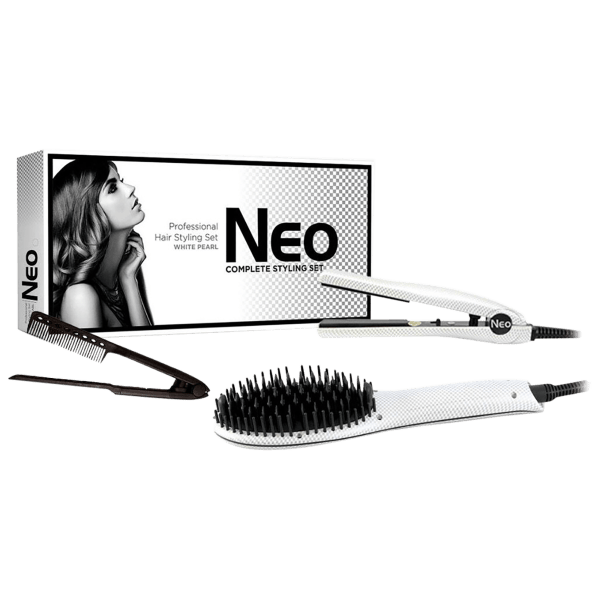 MorningSave 3 Piece Heated Brush Mini Flat Iron Chase Method Comb