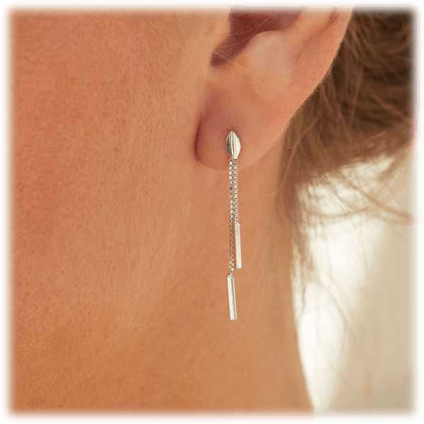 MorningSave Savvy Cie Sterling Silver Dangle Linear Drop Earrings