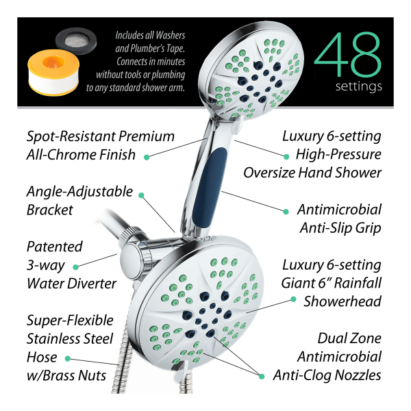 MorningSave: NOTILUS Antimicrobial Shower Head With Wand