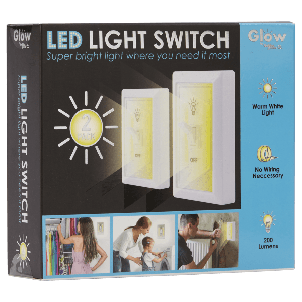 4-Pack: Stick On Wireless LED Light Switch