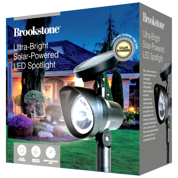 MorningSave 2 Pack Brookstone Ultra Bright Solar Powered Spotlight