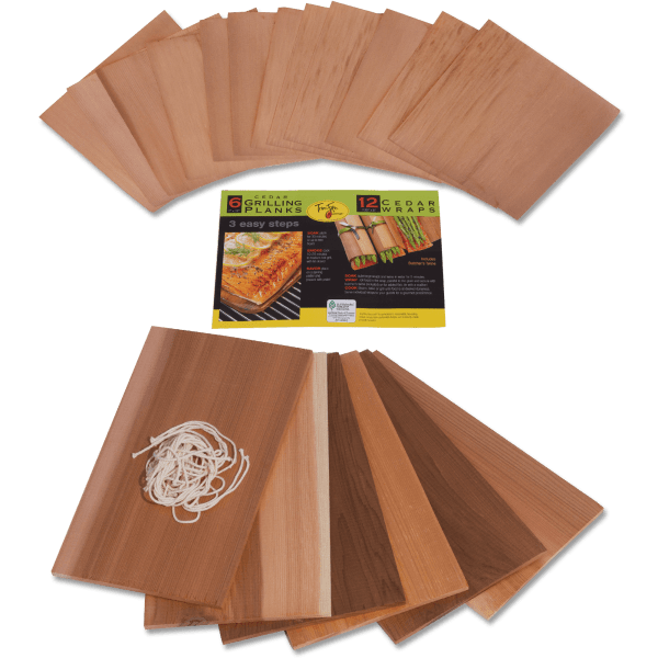 Meh Truefire Gourmet 18Piece Set of Cedar Grilling Planks & Wraps