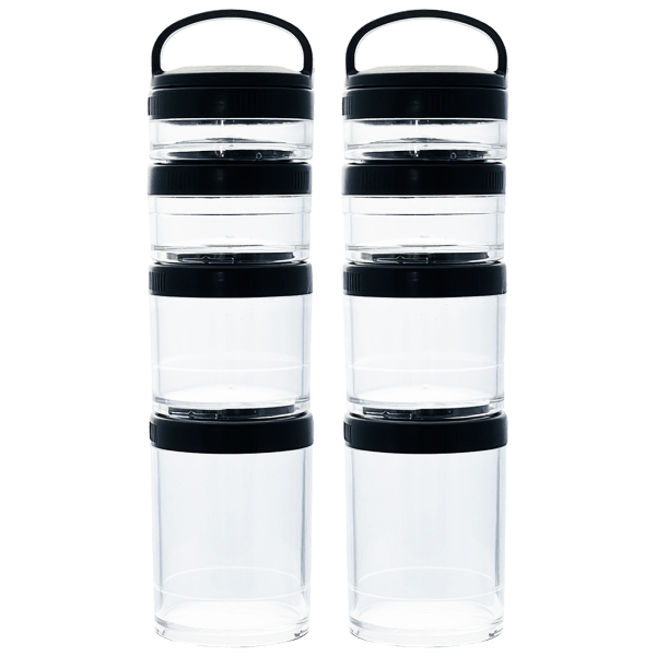 2-Pack: Ztech Go-Snack Stackable Food Containers - Black