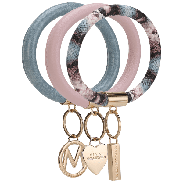 MKF Collection by Mia K Jordyn Vegan Leather Bracelet Keychain with A Credit Card Holder - Brown