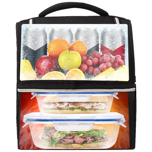 MorningSave Secura Large Insulated Double Deck Lunch Bag with Shoulder