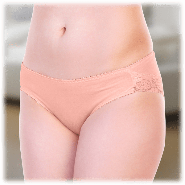 MorningSave 6Pack Angelina Cotton Bikini Panties with Back Lace Accent Detail