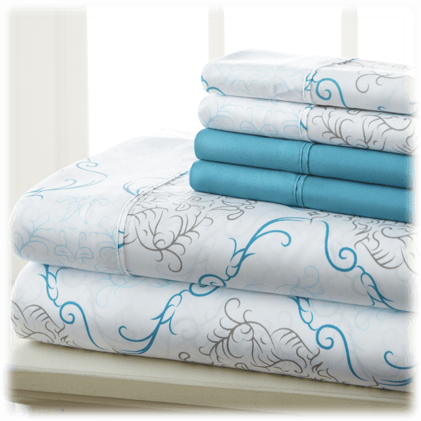 MorningSave Traditional Home Turquoise Medallion 6Piece Sheet Set