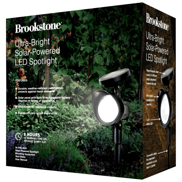 MorningSave 2 Pack Brookstone Ultra Bright Solar Powered Spotlight