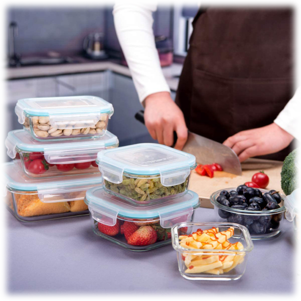  S SALIENT 18 Piece Glass Food Storage Containers with