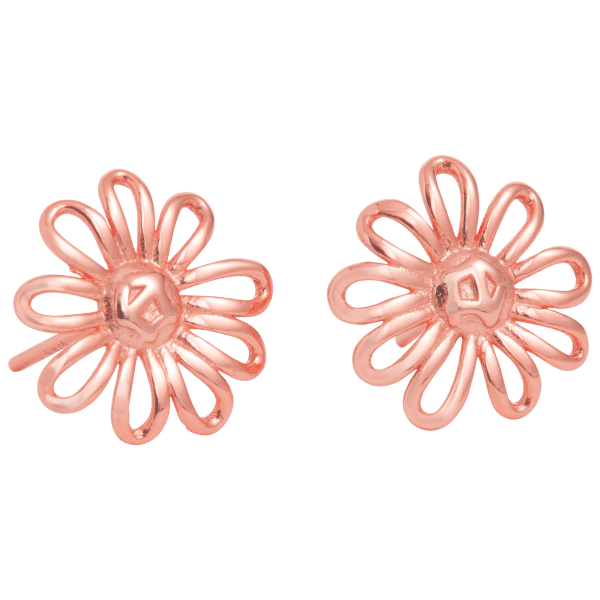 Morningsave Savvy Cie Jewels K Rose Gold Vermeil Love Me Stud Earrings