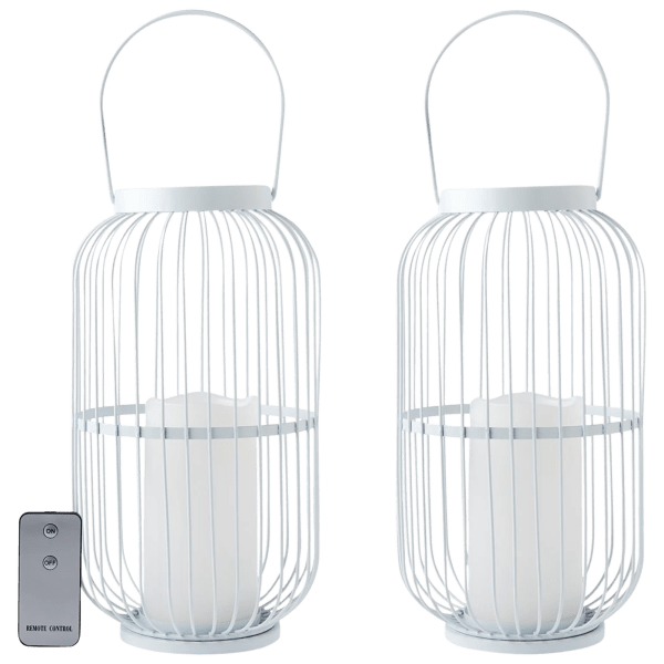 MorningSave South Street Loft Setof2 Metal Oblong Wire Lanterns