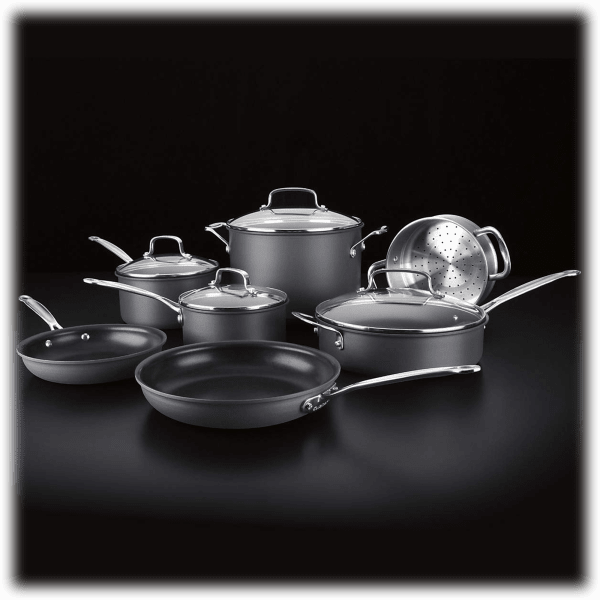 MorningSave Cuisinart 11Piece Black Stainless Collection Cookware Set