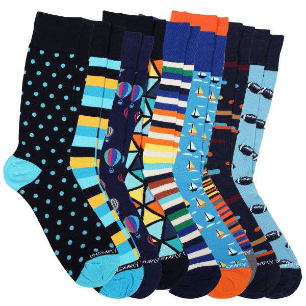Meh 9Pack Unsimply Stitched Mens Dress Socks