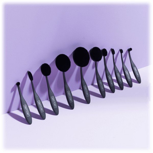 MorningSave Vanity Blend Party 10 Piece Oval Makeup Brush Set