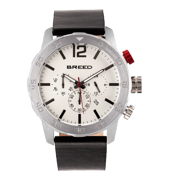 MorningSave Breed Manuel Chronograph Watch With Leather Strap