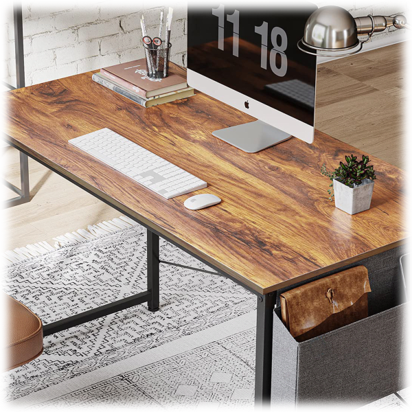 MorningSave 55" Home Office Computer Desk with Side Organizer