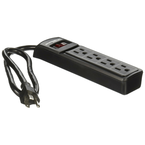 MorningSave 2PACK Monster 4Port Surge Protector Power Strip Black