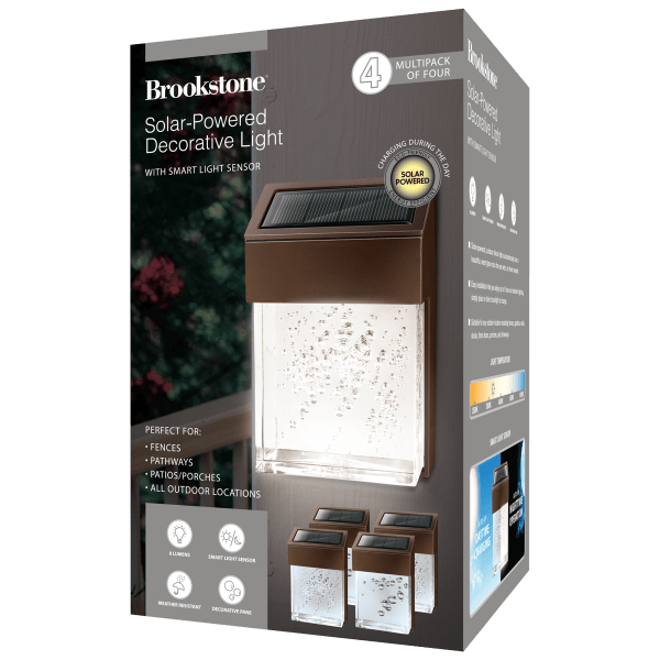 MorningSave 4 Pack Brookstone Solar Powered Decorative Light