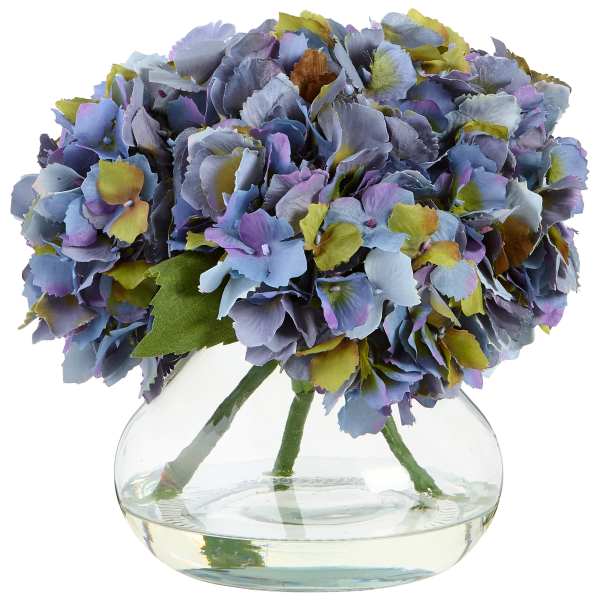 MorningSave Nearly Natural Artificial Blooming Hydrangea In Vase