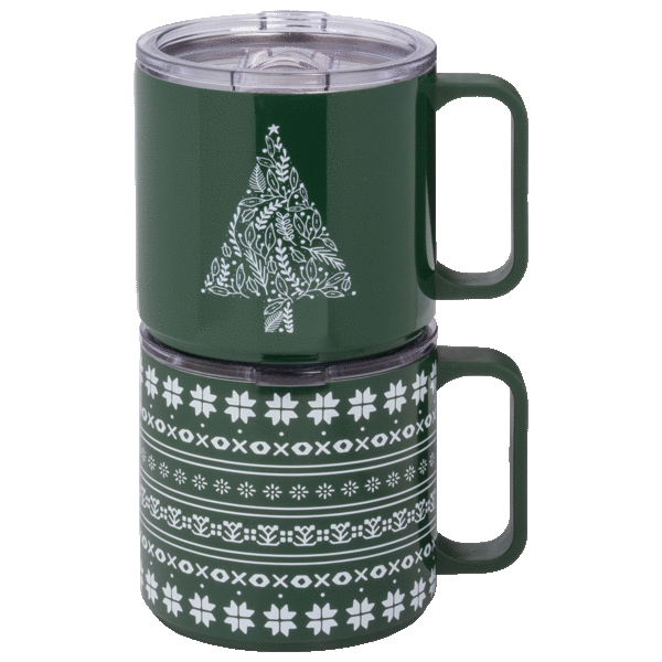 MorningSave 2Pack Stackable Insulated Coffee Mugs (20 oz)