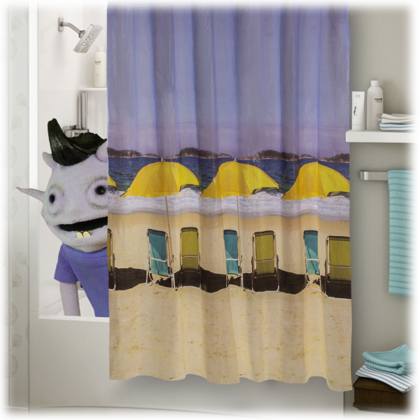 Meh 4Pack Beach Front Photoreal PEVA Shower Curtains