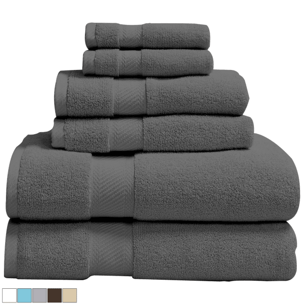 MorningSave Luxury Home 100 Organic Cotton 6Piece Bath Towel Set