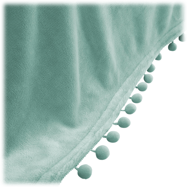 MorningSave Brookstone Heated Throw with Pom Poms