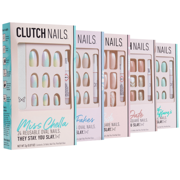 MorningSave 5Pack Clutch Nails Press on Nail Kits