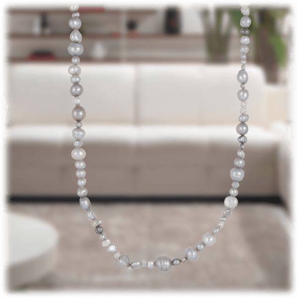 Morningsave Splendid Pearls 36 Endless Grey Freshwater Pearl Necklace