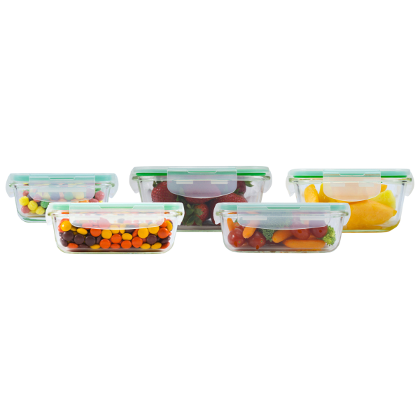 MorningSave Eatneat 5Piece Glass Food Storage Containers With