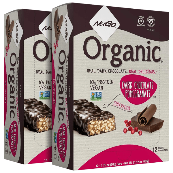 SideDeal 24Pack NuGo Organic Dark Chocolate Pomegranate Protein Bar