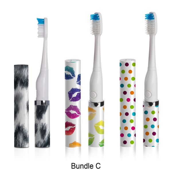 MorningSave 3Pack VIOlife Slim Sonic Travel Toothbrushes