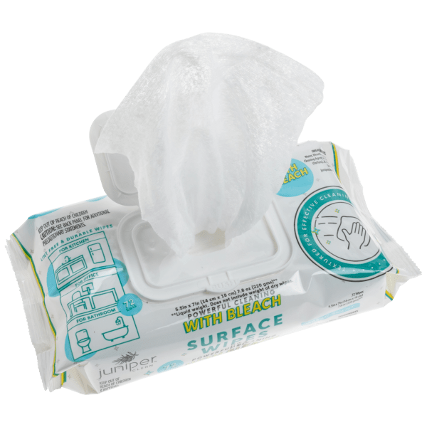 Juniper Clean Surface Cleaning Wipes With BLEACH, All-Purpose