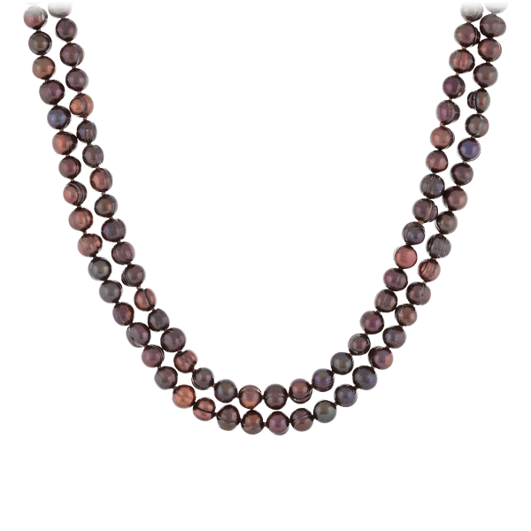 Morningsave Splendid Pearls Endless 64 Black Pearl Necklace