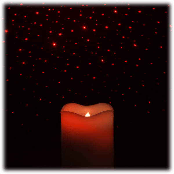 Meh 2Pack Night Stars Flickering LED Candles with Red Lasers and Remote