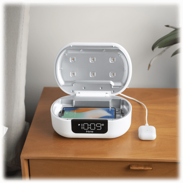 MorningSave iHome Bluetooth Speaker Clock with 360° UVC Sanitizer