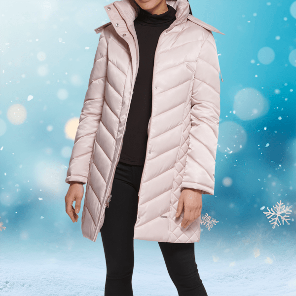 MorningSave: Kenneth Cole Mid-Length Chevron Quilted Puffer Jacket