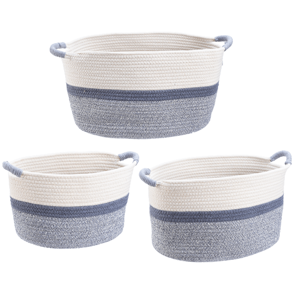 MorningSave Darice Set of 3 Cotton Rope Baskets