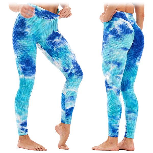 Morningsave Womens Tie Dye High Waist Tummy Control Butt Lift Yoga Pants Workout Leggings 6915