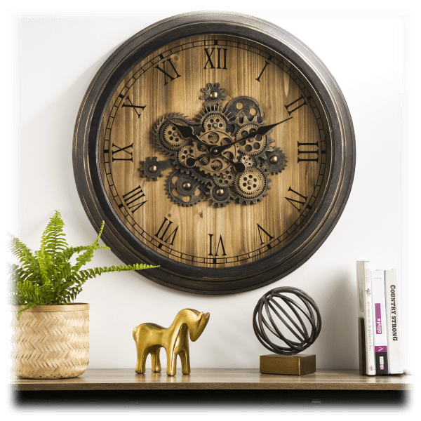 MorningSave Glitzhome Vintage Industrial Oversized Wall Clock with