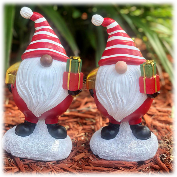 Morningsave 3 Pack Winter Lane Led Holiday Gnomes With 4 Hour Timers 7123