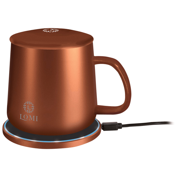 Lomi 2-In-1 Smart Mug Warmer and QI Wireless Charger, Copper 