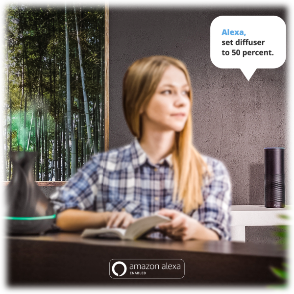 MorningSave Sierra Modern Home "Smart" Diffuser + 3 Oils (Alexa and