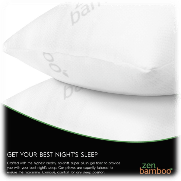 MorningSave 2Pack Zen Bamboo GelFiber Filled Pillows