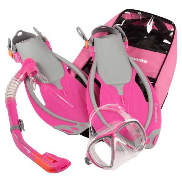 MorningSave US Divers Belize Ladies' Snorkel Set (Mask, Snorkel, Fins & Bag)