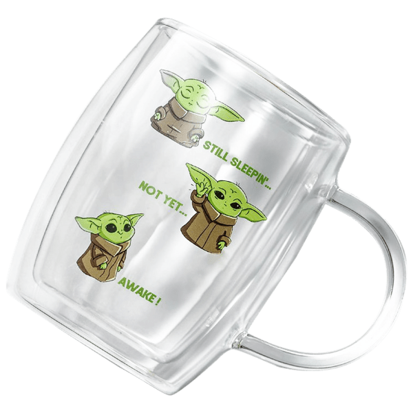 Star Wars Tie Fighter 5.4 oz Double Wall Glass Mugs, Set of 2 - Clear